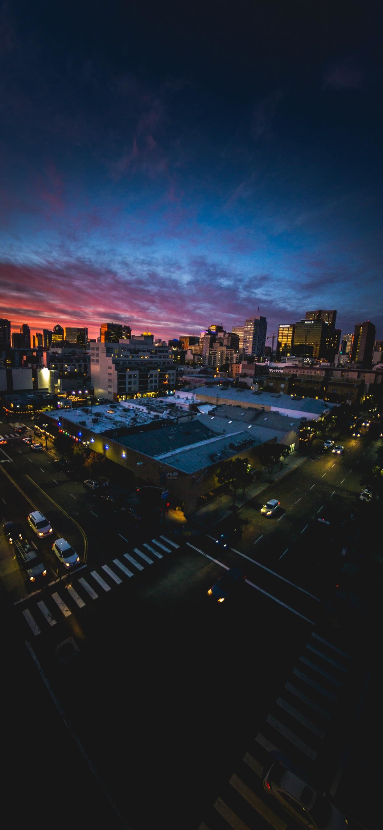 San Diego Sunset Through A Fisheye Lens Iphone X Wallpaper Download