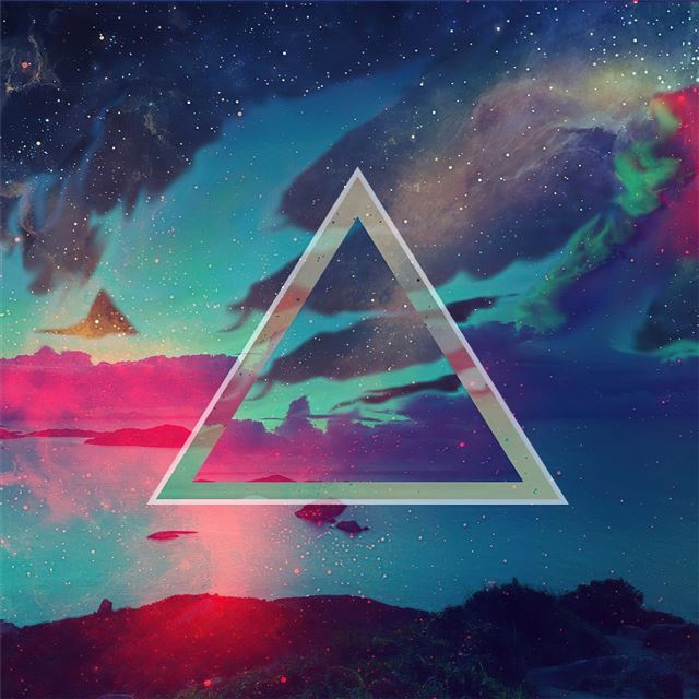 2048x2048 triangle sky geometry abstract 4k - triangle iPad Air Wallpaper