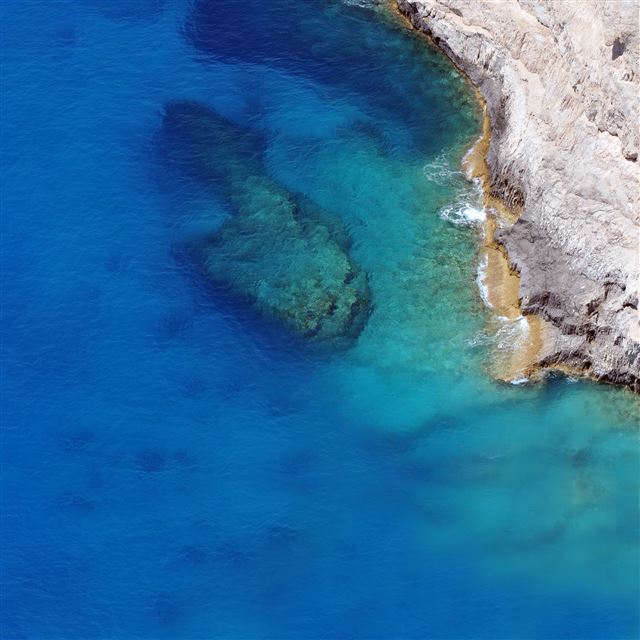 2048x2048 Sea and Stone - cyan iPad Air Wallpaper