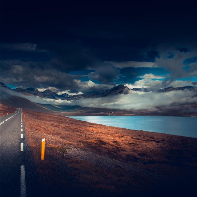 2048x2048 mountains road asphalt 5k - road iPad Air Wallpaper