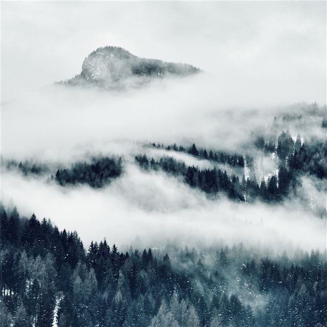 2048x2048 mountains covered with clouds 5k - 5k iPad Air Wallpaper