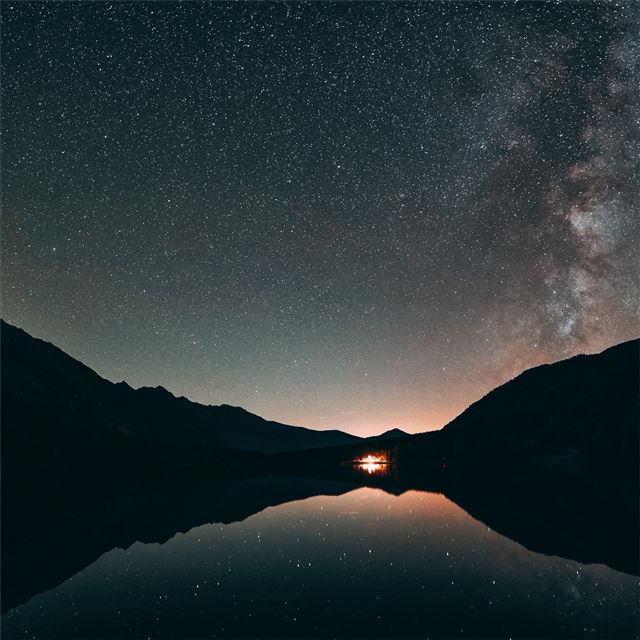2048x2048 silhouette astronomy 5k - silhouette iPad Air Wallpaper