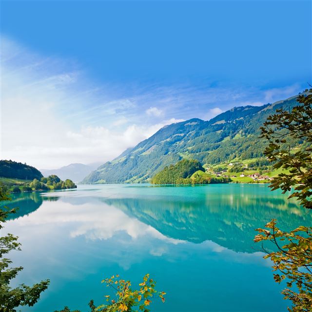 2048x2048 Peace Lake - cyan iPad Air Wallpaper