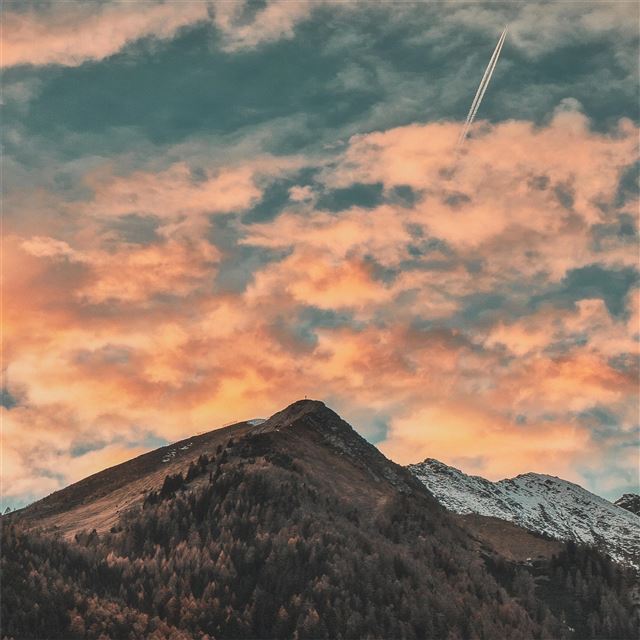 2048x2048 clouds trails dawn 4k - clouds iPad Air Wallpaper