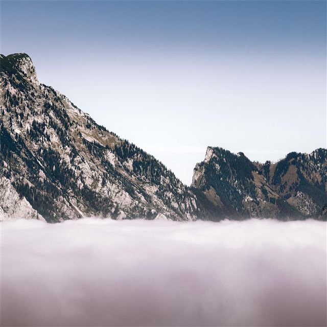 2048x2048 mountains landscape winter 8k - landscape iPad Air Wallpaper