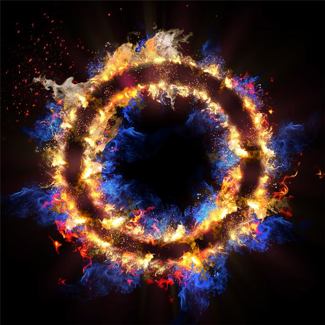 2048x2048 flame circle 3d abstract 5k - 3d iPad Air Wallpaper
