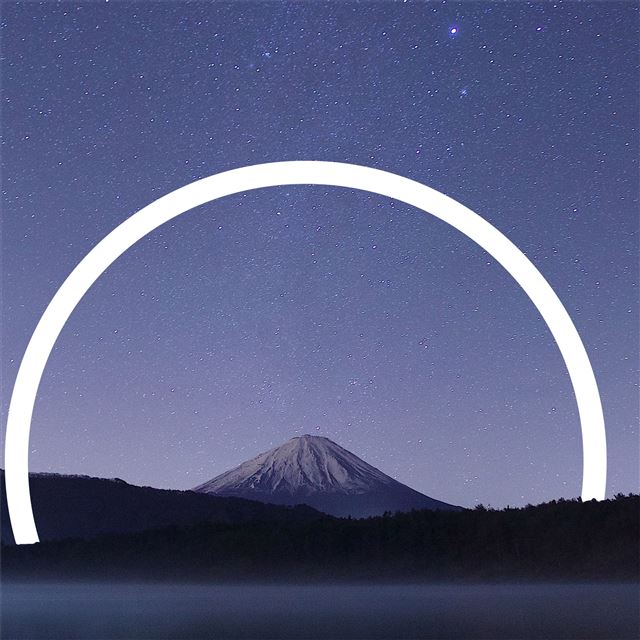 2048x2048 mount fuji abstract vs nature - mount fuji iPad Air Wallpaper