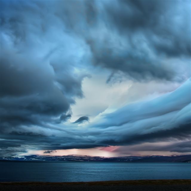 2048x2048 Stormy Clouds - black iPad Air Wallpaper