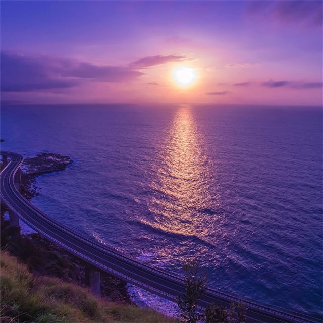 2048x2048 road bridge across seascape 4k - road iPad Air Wallpaper