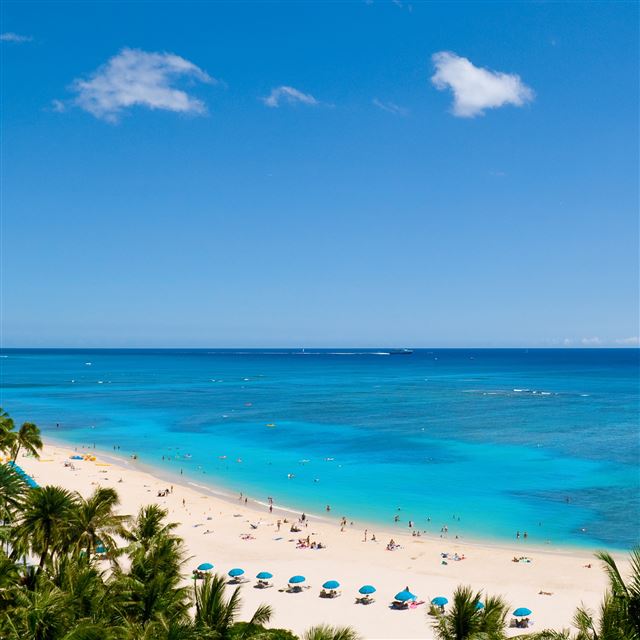 2048x2048 Waikiki Beach And Pacific Ocean - cloud iPad Air Wallpaper