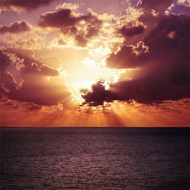 2048x2048 vibrant sunset evening landscape 4k - evening iPad Air Wallpaper