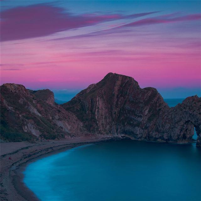2048x2048 durdle door west lulworth united kingdom 5k - pink iPad Air Wallpaper