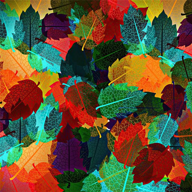2048x2048 abstract autumn leaves 4k - digital art iPad Air Wallpaper