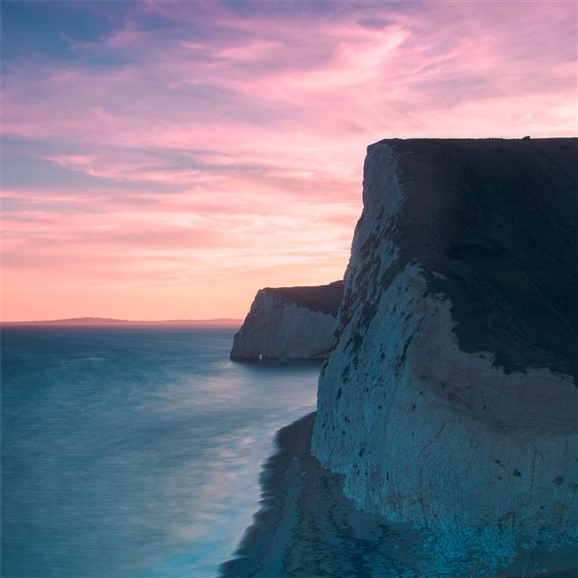 2048x2048 cliff long exposure 5k - pink iPad Air Wallpaper