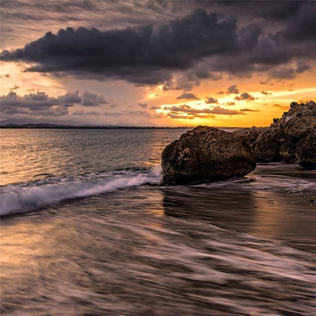2048x2048 seascape clouds sunset 5k - 5k iPad Air Wallpaper