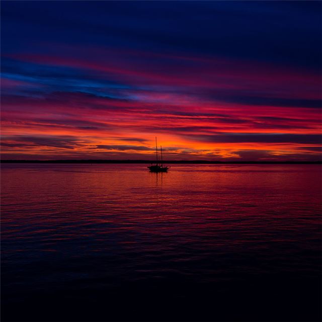 2048x2048 dark sunset ocean - sunset iPad Air Wallpaper