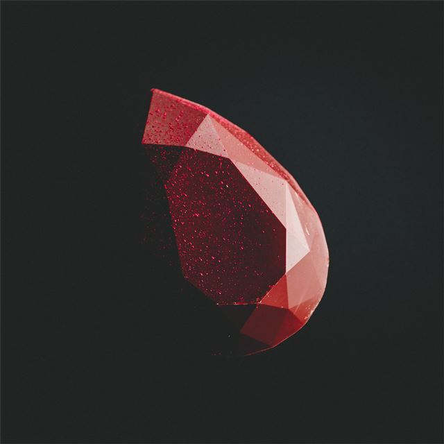 2048x2048 red diamond minimal dark 5k - minimalism iPad Air Wallpaper