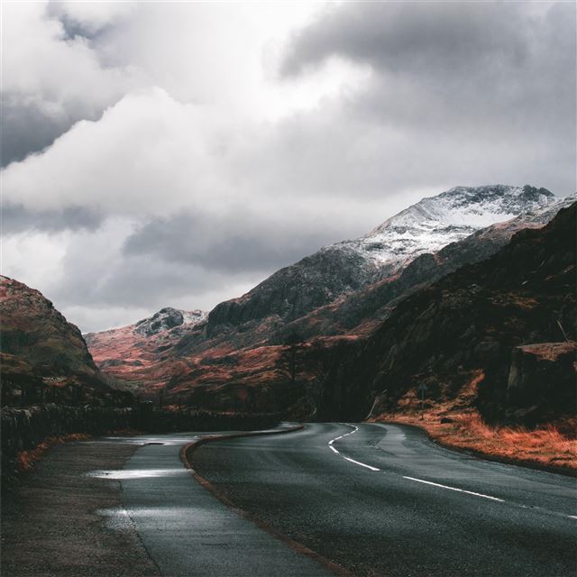 2048x2048 beautiful road between mountains 5k - road iPad Air Wallpaper