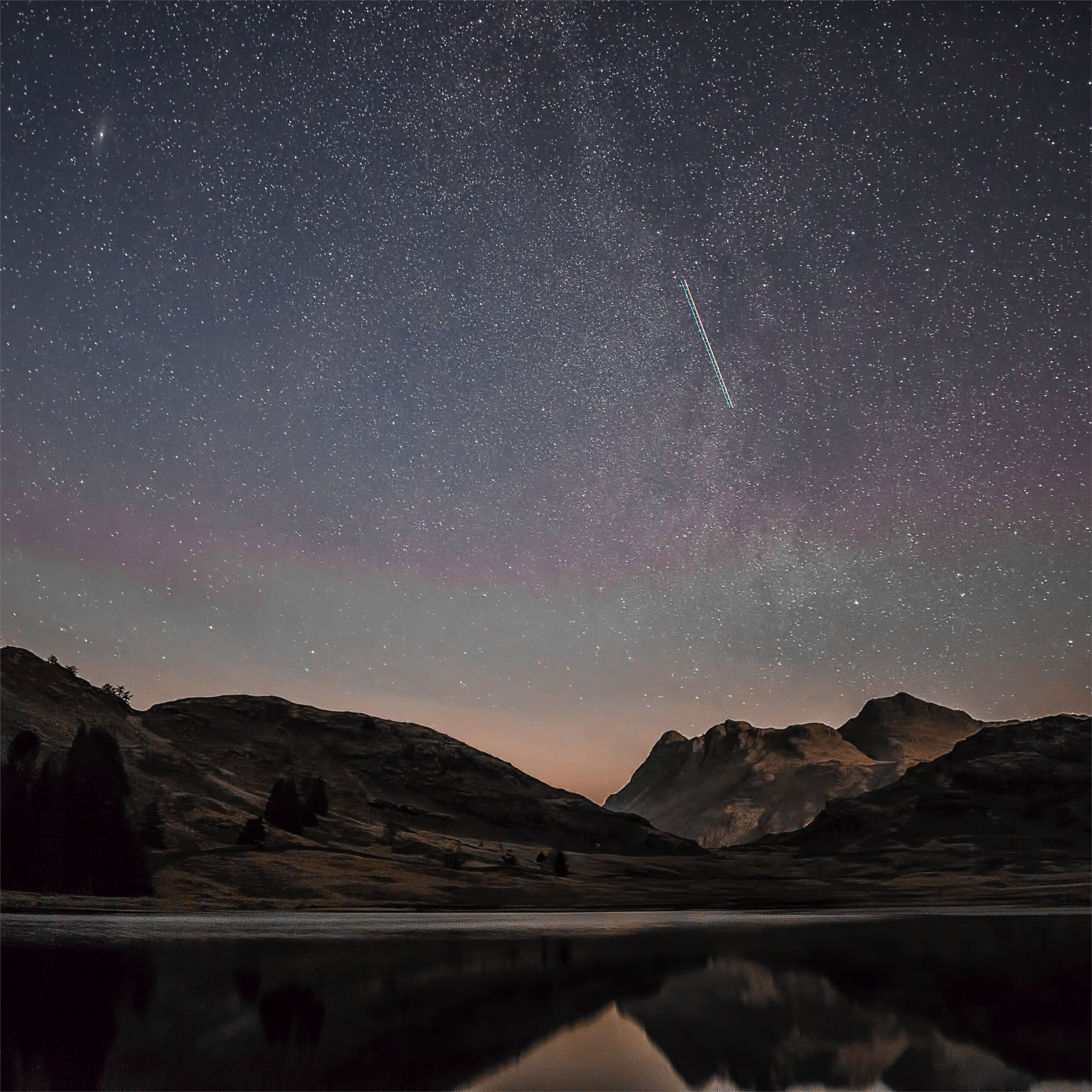 mountain range reflection shooting stars 8k iPad Air Wallpapers Free  Download