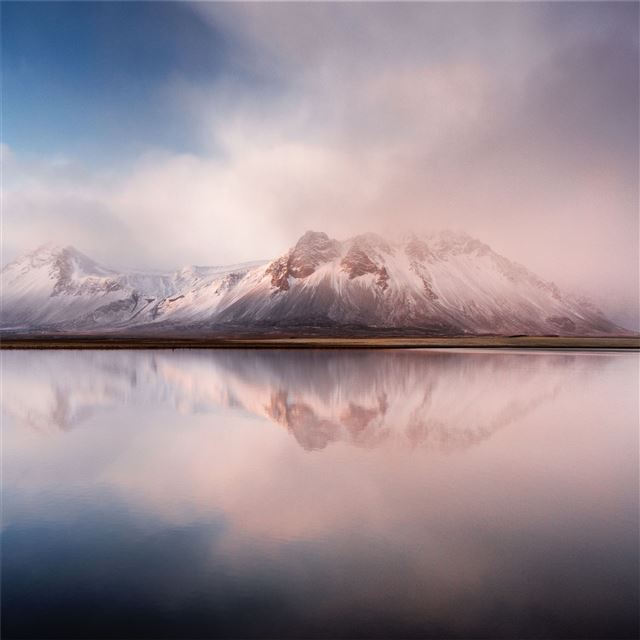 2048x2048 calm lake mountains 8k - winter iPad Air Wallpaper