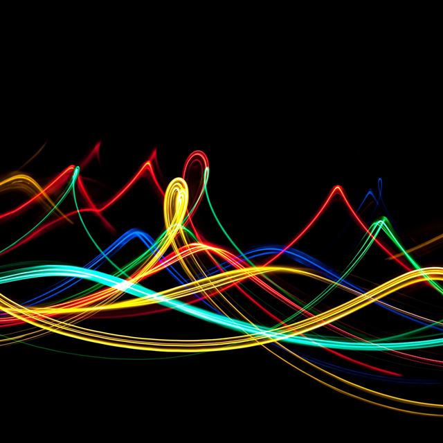2048x2048 Neon Waves - colorful iPad Air Wallpaper