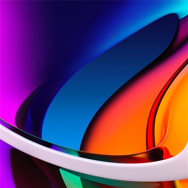 2048x2048 abstract colorful glass bend shapes 4k - artist iPad Air Wallpaper
