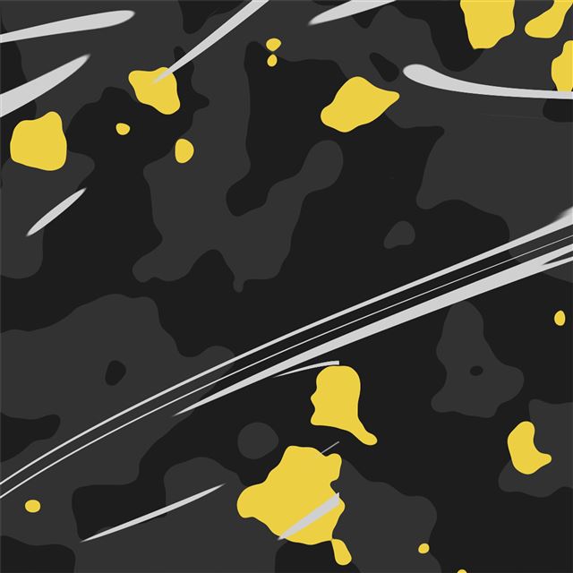 2048x2048 yellow color splash black abstract 8k - artist iPad Air Wallpaper