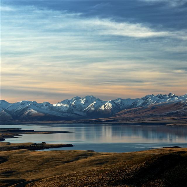 2048x2048 mountain range snowcap water outdoor 5k - outdoor iPad Air Wallpaper