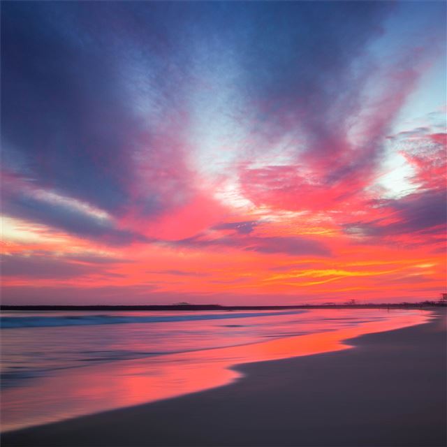 2048x2048 beach long exposure clouds 5k - 4k iPad Air Wallpaper