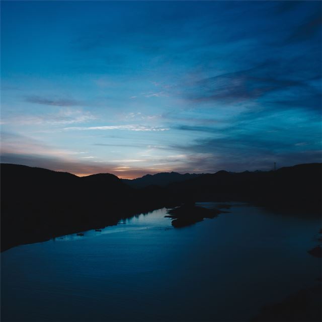 2048x2048 dark evening lake 5k - dawn iPad Air Wallpaper