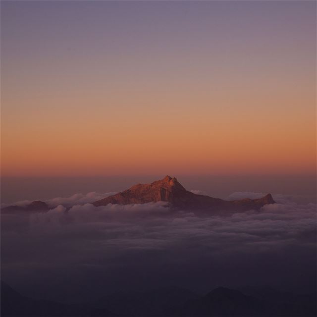 2048x2048 mountain peak from clouds 5k - peak iPad Air Wallpaper