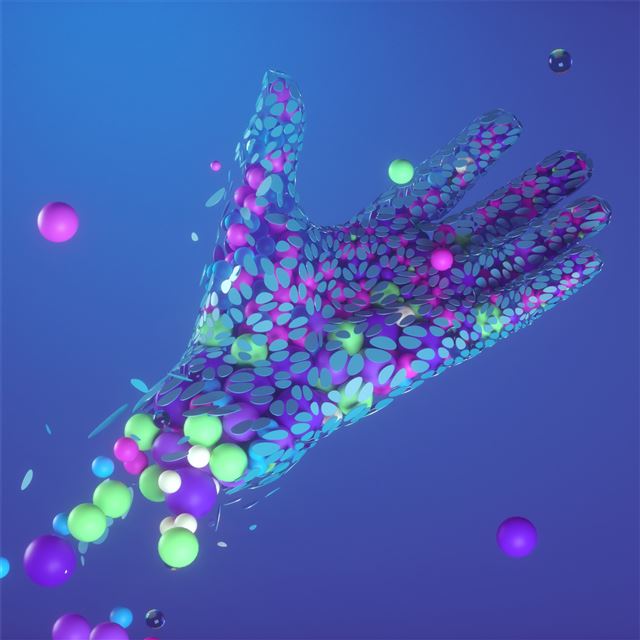 2048x2048 hands abstract neon 5k - hands iPad Air Wallpaper