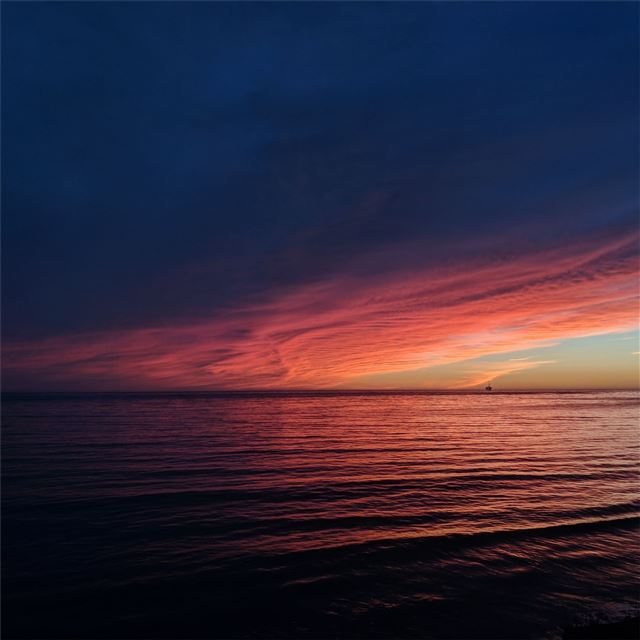 2048x2048 sea ocean sunset reflection pastel waves - reflection iPad Air Wallpaper