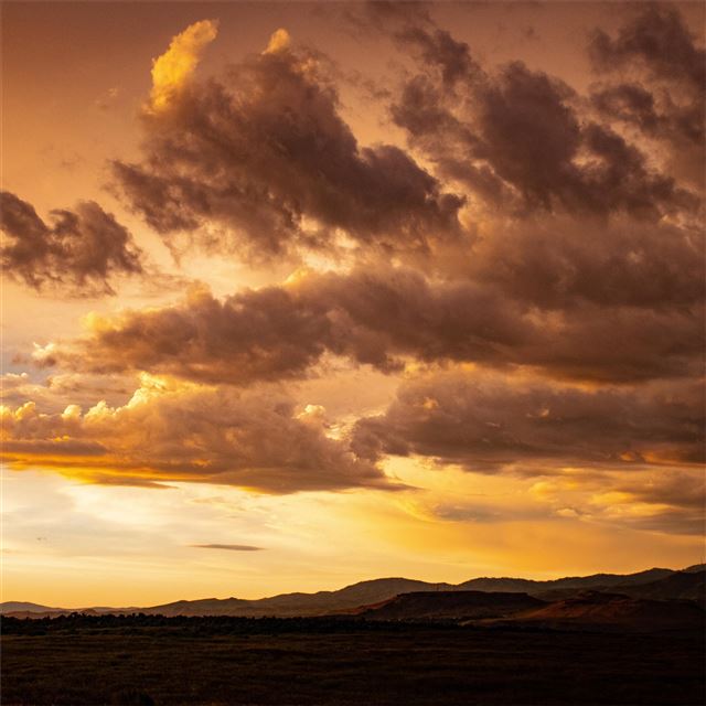 2048x2048 orange sunset clouds in sky 5k - sunset iPad Air Wallpaper
