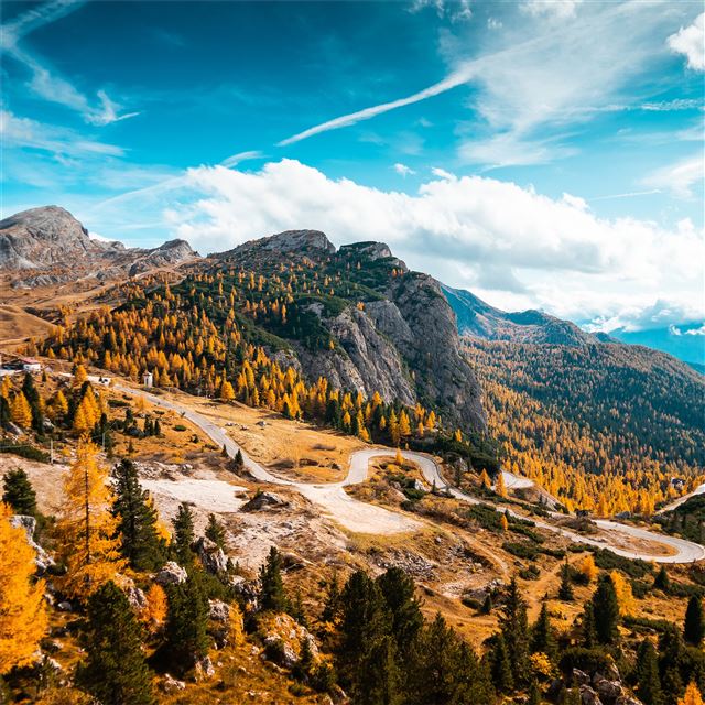 2048x2048 italy autumn forest 5k - landscape iPad Air Wallpaper