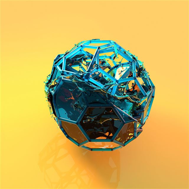 2048x2048 blue cube scifi abstract 4k - artist iPad Air Wallpaper