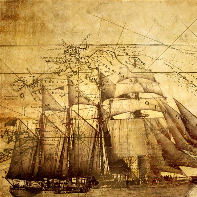 2048x2048 Old Map 2 - boat iPad Air Wallpaper