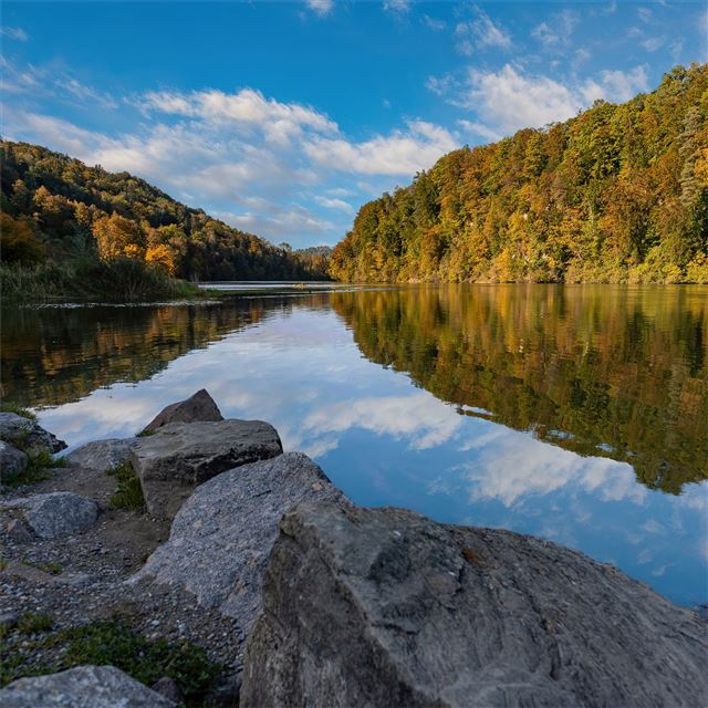 2048x2048 switzerland river stones 4k - river iPad Air Wallpaper