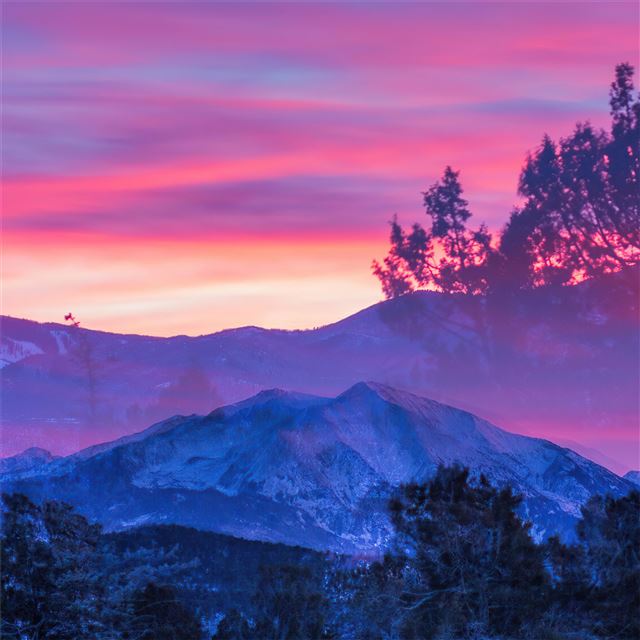 2048x2048 glenwood springs colorado beautiful sunset 4k - landscape iPad Air Wallpaper