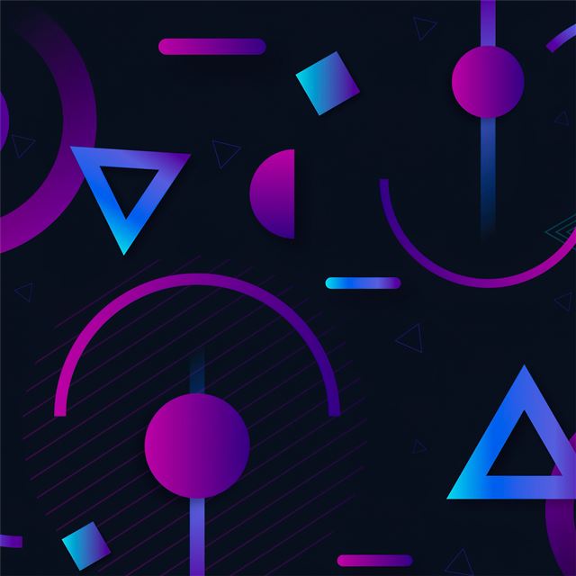 2048x2048 circle triangle shapes abstract 5k - triangle iPad Air Wallpaper