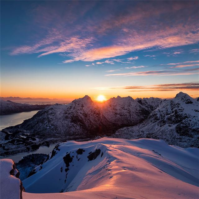 2048x2048 norway lofoten mountains 5k - 5k iPad Air Wallpaper