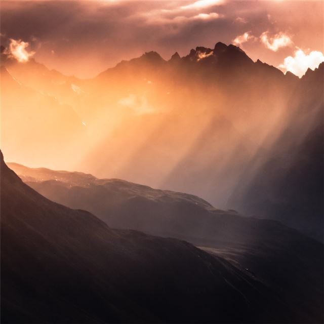 2048x2048 mountains under white clouds 5k - 5k iPad Air Wallpaper