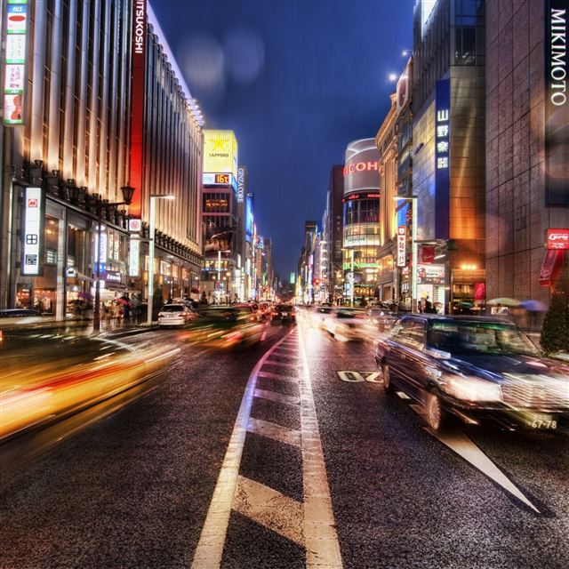 2048x2048 Lights Motion Road - street iPad Air Wallpaper