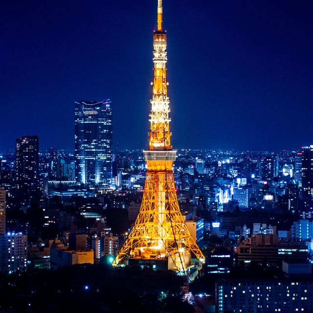2048x2048 Tokyo Tower At Night - city iPad Air Wallpaper