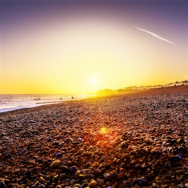 2048x2048 Brighton Beach Sunset - sand iPad Air Wallpaper