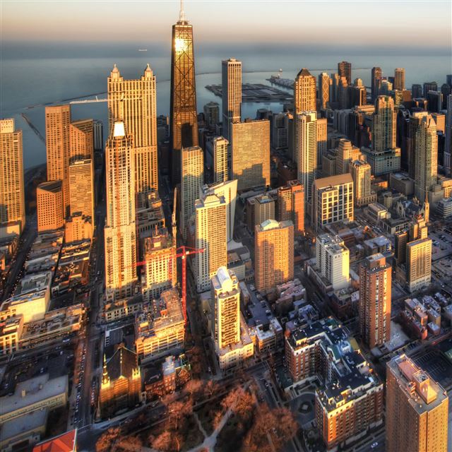2048x2048 Chicago aerial view - aerial view iPad Air Wallpaper
