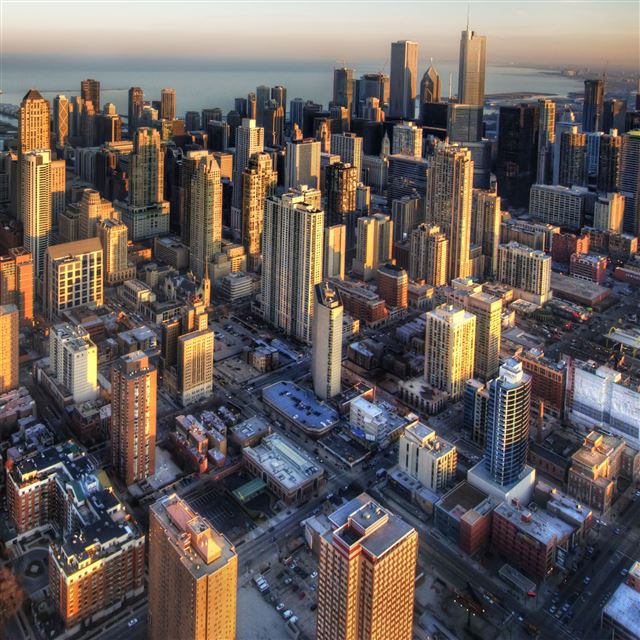 2048x2048 Chicago aerial view - aerial view iPad Air Wallpaper