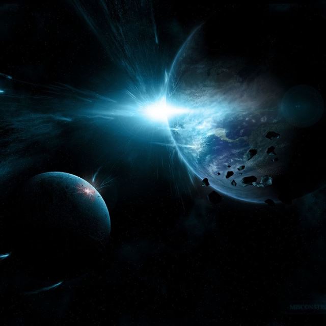 2048x2048 Meteor Glow Flow - cyan iPad Air Wallpaper