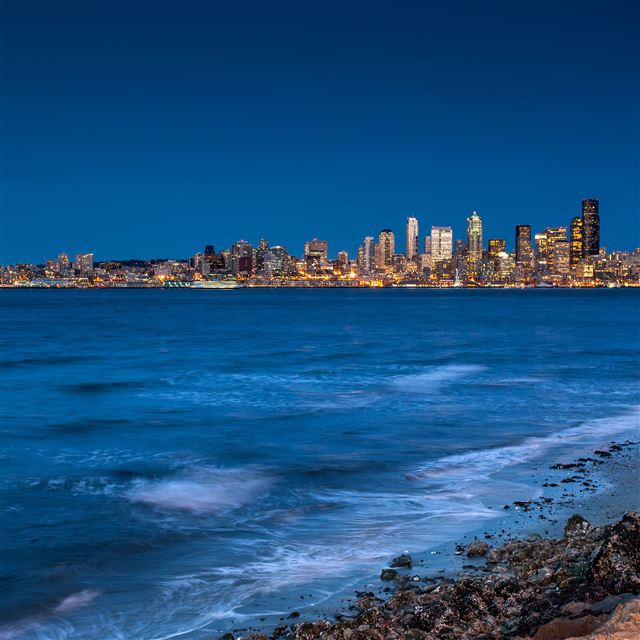 2048x2048 City from the beach - city iPad Air Wallpaper