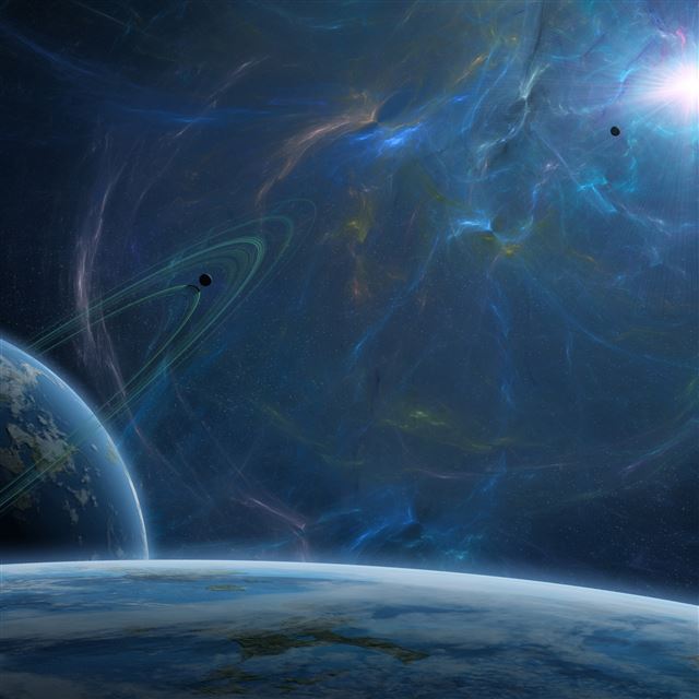 2048x2048 Fantasy blue space - outer space iPad Air Wallpaper